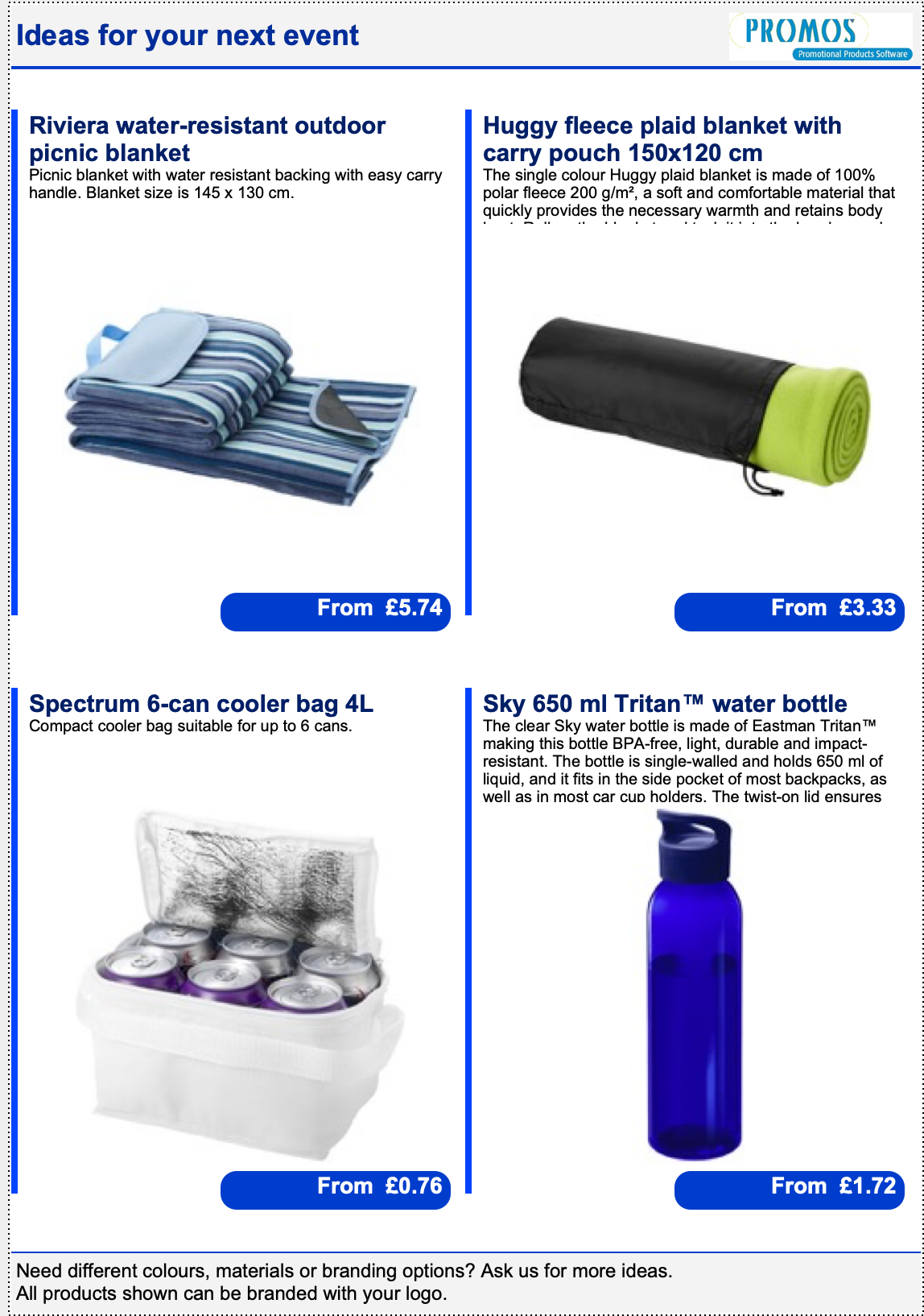 PROMOS Ideas Sheet cover